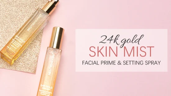 Spray viso idratante illuminante per la cura della pelle in oro 24K personalizzato e professionale
